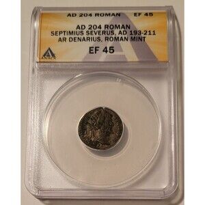 Roman Empire Septimius Severus AD 193-211 AR Denarius Rome Mint XF45 ANACS